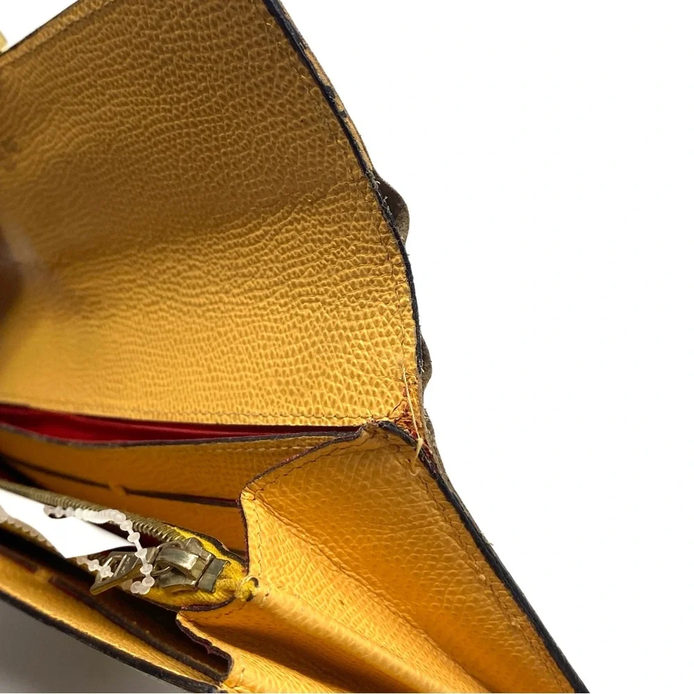 Celine Yellow Leather Logo Bifold Long Wallet Money Card Clutch - Picture 9 of 9